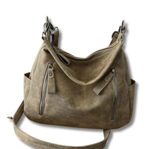 Retro-Schultertasche aus Leder mit großer Kapazität