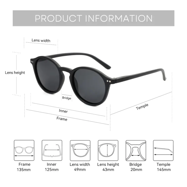 ZENOTTIC 2er-Pack polarisierte Sonnenbrillen für Damen und Herren, Vintage-Sonnenbrillen mit rundem und quadratischem Rahmen, UV-Schutz 4