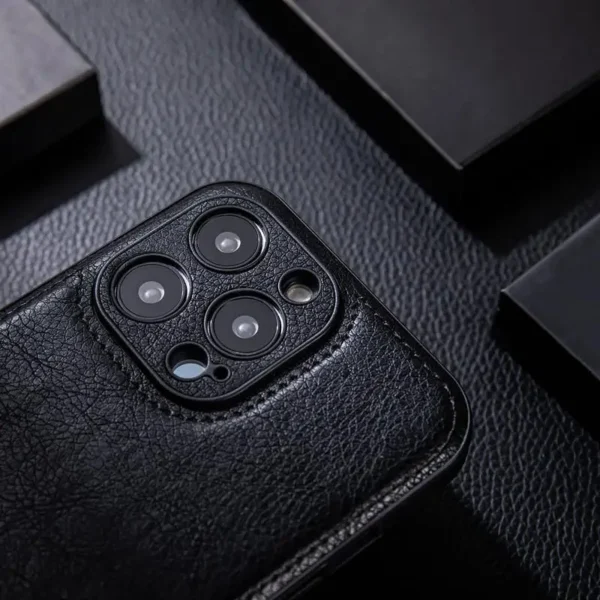 Für iPhone 16 15 14 13 13 12 11 Pro Max Plus Handyhülle Luxus Retro Nähte Leder All Inclusive Feine Loch Stoßfeste Abdeckung 4