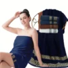 Badetücher aus Baumwolle, 140 x 70 cm, großer Badezimmer-Dickhandtuchbezug, bestickt, Geschenk, Sport, Blau, Weiß, Braun, Schwarz, Grün, Grau 4
