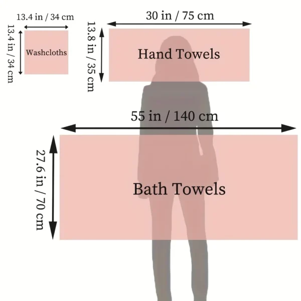 6-teiliges Badetücher-Set aus Baumwolle, 2-teilige Waschlappen, 2-teilige Handtücher, 2-teilige Badetücher, saugfähig, schnell trocknend, weich, für Badezimmer, Hotel 6