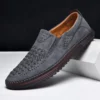 Neue 2024 handgemachte Leder Männer Schuhe Design Mode Turnschuhe Slip Auf Loafers Sommer Mesh Atmungsaktive Casual Schuhe Männer Fahren Flache 2