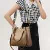 Echte, hochwertige Leder-Schulter-Crossbody-Taschen für Damen, luxuriöse Handtaschen, Damentasche, große Kapazität, weiche Tragetasche 3