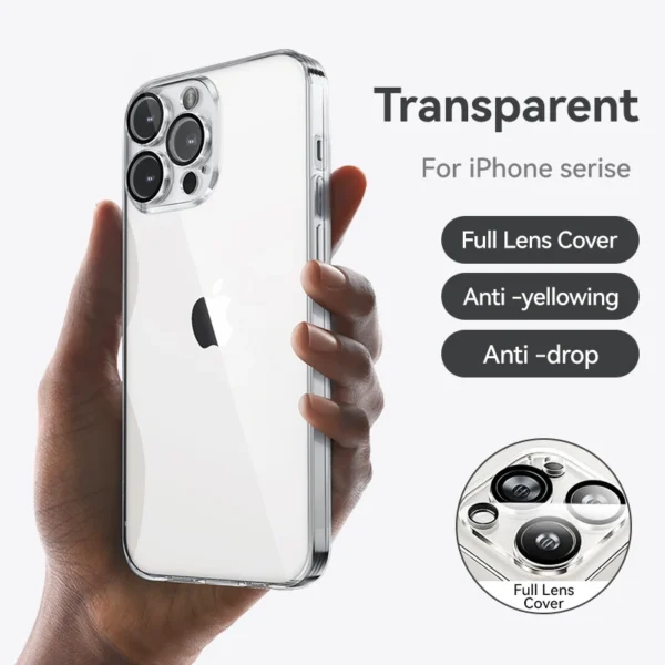 Joyroom Transparente Hülle für iPhone 16 15 14 13 Pro Max Anti-Fall-Abdeckung für iPhone 16 15 Pro Max Hülle mit Linsenschutz 2