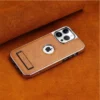 Unsichtbare, faltbare Handyhülle mit galvanisierter Lünette für iPhone 16 15 14 Plus 13 12 11 Pro Max, ultradünne PU-Lederhülle 2