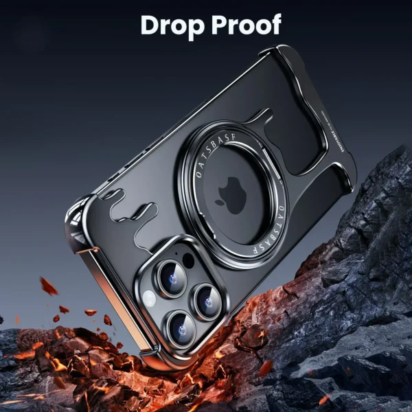 Eary für iPhone 16/15/Pro Max Stoßstangen etui mit Magnetst änder rahmenlose flüssige Metall stoß feste minimalist ische Telefon abdeckung 2