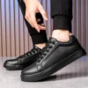 Männer Schuhe Bequeme Casual Skateboard Schuhe Männer Weiß Schwarz Feste Freizeit Turnschuhe Leichte Wanderschuhe Tenis Masculino 4