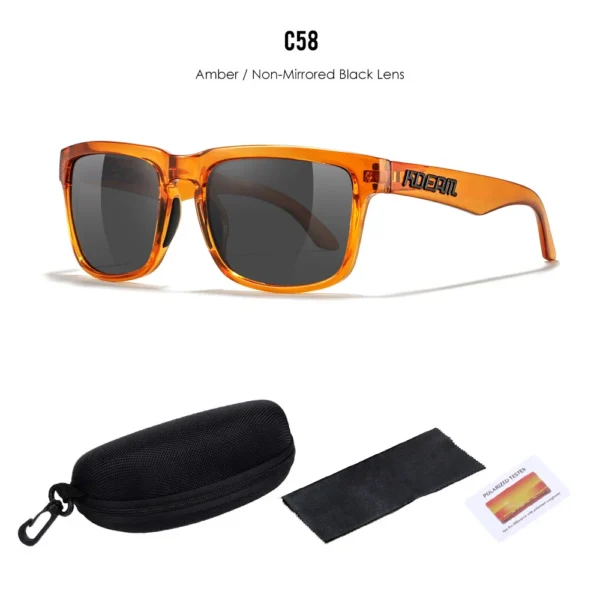 2024 Hochwertige Kdeam-polarisierte Sonnenbrille für Männer und Frauen, modisch, Unisex, Marke, beliebt, trendig, Outdoor-Brille, rote Linse 6