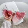 Neu in Luxus fein schimmernde Liebe Perle Sonnenbrille Damen Herz brille lässig Bling Sonnenbrille Lentes de Sol Mujer 4