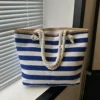 Die neuen Modehandtaschen 2025, Damen-Tragetaschen aus Segeltuch, Damen-Design, Geldbörsen für Damen, Strandtasche, gestreifte Tasche 5
