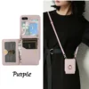 Umhängetasche mit Kartenhalter, Handyhülle für Samsung Galaxy Z Flip 6, 5, 4, 3, Flip6, Flip5, Flip4, Flip3, Leder, stoßfeste Abdeckung 5