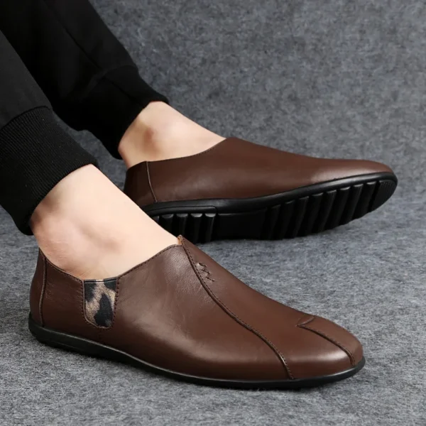 Echtes Leder Männer Casual Schuhe Luxus Marke Weiche Herren Loafer Atmungsaktive Mokassins Slip auf Faul Fahren Schuhe Plus Größe 38-47 5
