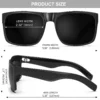 MAXJULI XL Big Wide Head Herren-Sonnenbrille in dunklem Schwarz für Herren, extra große quadratische Sonnenbrille W8004 4