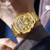 Oupinke 3173 Luxus Gold mechanische Uhr für Männer Hollow Top Marke Original automatische Armbanduhr 50m wasserdichte Leucht uhren 3