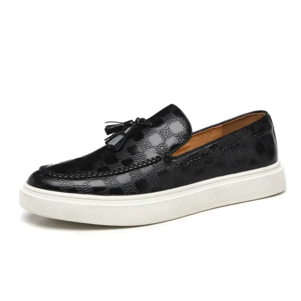 Herren Freizeit schuhe geprägtes Leder Herren Retro britischen Stil Quasten Slipper Herren bequeme Outdoor-Fahr wohnungen 6