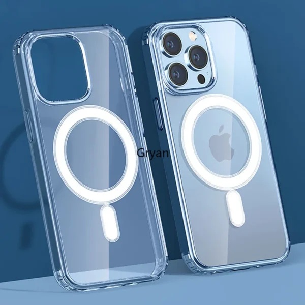Hohe Qualität Klar Für Magsafe Drahtlose Lade Telefon Fall Für iPhone 16 15 14 13 11 Pro Max Magnetische Acryl stoßfest Abdeckung 2