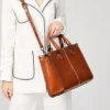 Frauen Handtasche Kreuz körper Schulter Tasche Aus Echtem Leder Einkaufen Mode Büro Weibliche Echtes Rindsleder Messenger Top Griff Taschen 4