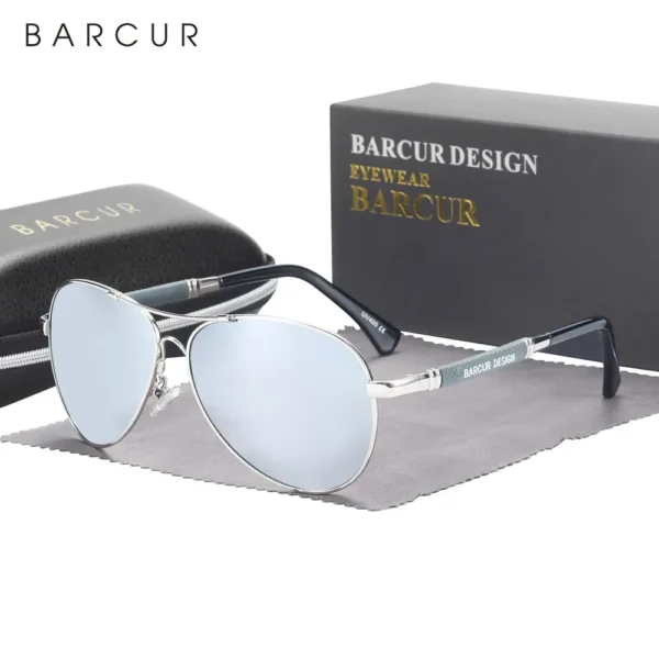 BARCUR Design Memery Frame Sonnenbrille Polarisiert Für Männer Sonnenbrille Frauen Pilot Gradient Lens Brillen Spiegel Shades 5