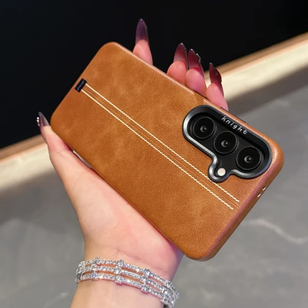Magnetische Leder-Handyhülle für Samsung Galaxy S24 S25 Ultra S23 S24 Plus Magsafe Business Leder-Handyhülle Wireless Charging