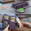 CaseMe Zipper Wallet Flip Leder Handyhülle für Samsung Galaxy S25 Ultra S24 FE S23 Plus S22 S21 S20 A16 A56 Multi Cards Cover 4