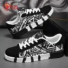 YRZL Sport-Laufschuhe für Herren, Segeltuch, geometrischer Stil, Schnür-Sneaker, modische Skate-Schuhe für Paare mit Graffiti-Druck, Herren 4