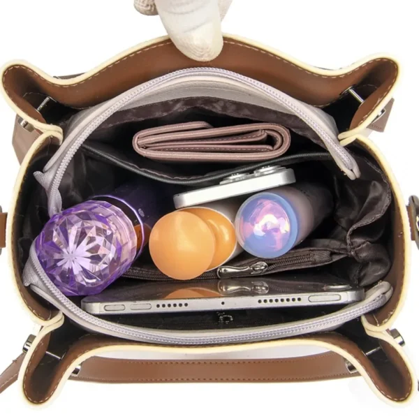 Echte, hochwertige Leder-Schulter-Crossbody-Taschen für Damen, luxuriöse Handtaschen, Damentasche, große Kapazität, weiche Tragetasche 5