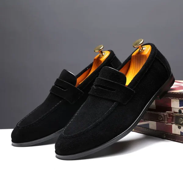 Mode männer Casual Schuhe Wildleder Echtes Leder Herren Slip-on Licht Komfortables Fahren Loafers Mokassins Männer Party Hochzeit flache 2