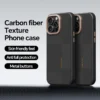 Für iPhone 15 16 Pro Max Hülle X-Level Kohlefasermuster Textur + TPU Anti-Fingerabdruck Anti-Fall-Schutz Rückseite