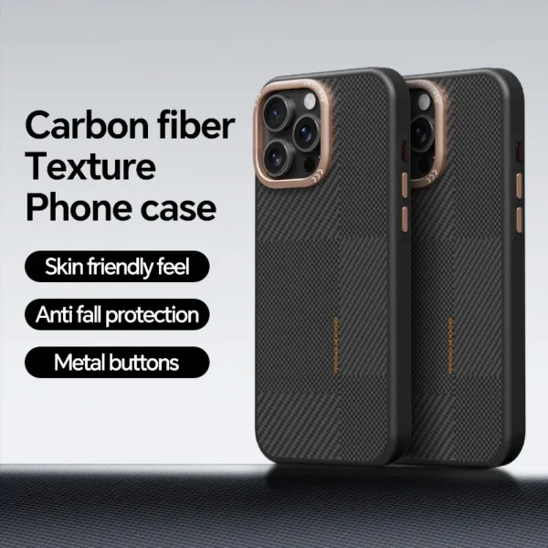 Für iPhone 15 16 Pro Max Hülle X-Level Kohlefasermuster Textur + TPU Anti-Fingerabdruck Anti-Fall-Schutz Rückseite