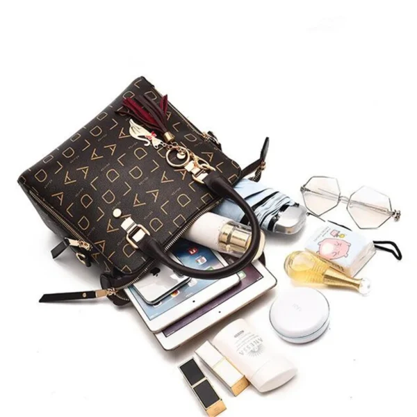 Mode Englisch Brief Handtasche Frauen PU Leder Quaste Top-griff Tasche Luxus Schulter Tasche Große Kapazität Dame Tote Design geldbörse 6