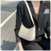 Neue frauen Mode Handtaschen Retro Einfarbig PU Leder Schulter Unterarm Tasche Casual Frauen Hobos Handtaschen 2