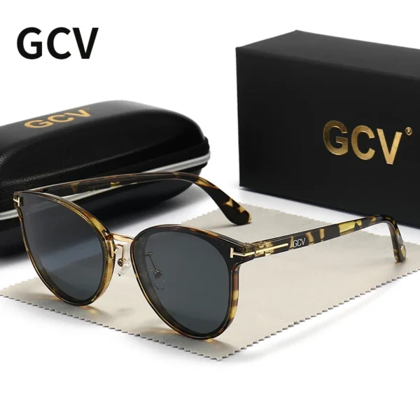 2025GCV Polarisierte Dame Sonnenbrille Cat Eye Mode Sonnenbrille Luxus Frau Weibliche Marke Ultraleicht Rahmen Tourismus Party Leisu