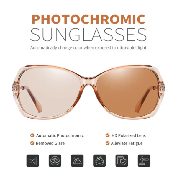 LIOUMO 2023 Elegante Photochrome frauen Sonnenbrille Polarisierte Chameleon Objektiv Luxus sonnenbrille Damen UV400 Lentes de sol Mujer 2