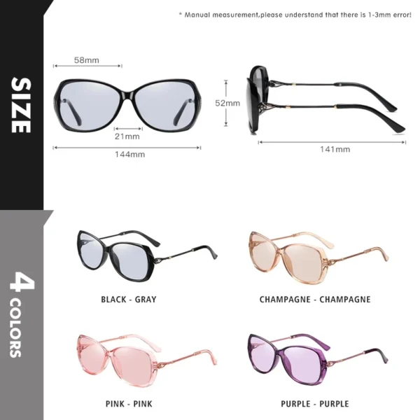 LIOUMO 2023 Elegante Photochrome frauen Sonnenbrille Polarisierte Chameleon Objektiv Luxus sonnenbrille Damen UV400 Lentes de sol Mujer 4