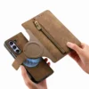 2 in 1 abnehmbare Reißverschlusskarten Solt Wallet Handyhülle für Samsung Galaxy Z Fold 6 5 4 3 Fold6 Fold5 Fold4 Fold3 5G Lederhülle