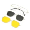 Metall 3 in 1 neuen Stil Magnet clip auf Brille Rahmen Trend polarisierte Sonnenbrille für Männer optische Computer brille uv400 3