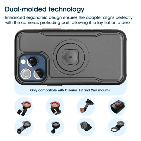 Stoßfeste einteilige Handyhülle für iPhone 14/15 Pro Max – kompatibel mit Phone Mounts der Shop C-Serie, langlebiges und sicheres Design 2