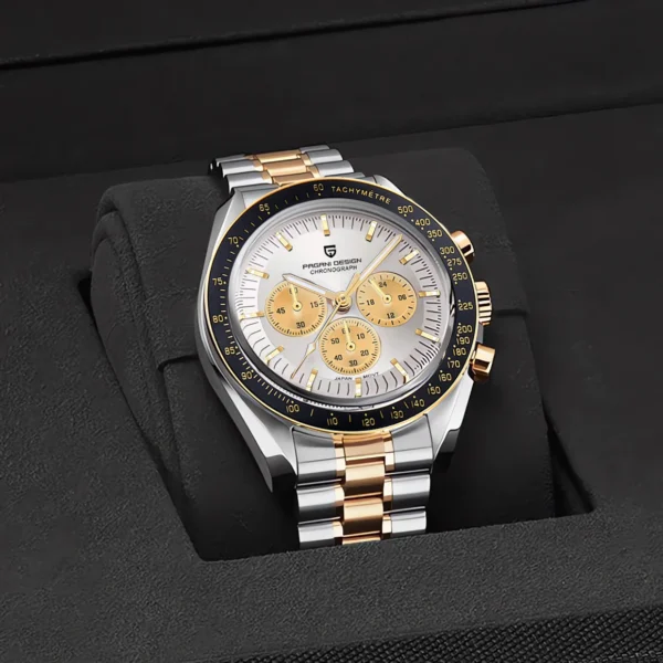 PAGANI DESIGN Silber Gold Mond Uhren 2025, neue Luxus Quarzuhr männer Auto Datum Chronograph AR Saphirglas Armbanduhr Männer 4