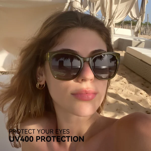 ZENOTTIC Modische Original-Sonnenbrille mit dickem Schmetterlingsrahmen, polarisiert, für Damen, klobiger UV400-Schutz, Katzenaugen-Sonnenbrille 4