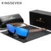 KINGSEVEN Exklusives Design Vintage Herrenbrille Walnussholz Sonnenbrille UV400 Schutz Fashion Square Sonnenbrille Damen 5510