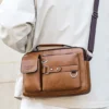 PU Umhängetasche Herren Handtasche Herren Casual Bag Businesstasche Große Kapazität Schulter Umhängetasche 6