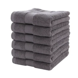 Badetuch-Set aus Bio-Baumwolle für Kinder und Erwachsene, luxuriös, weiß, grau, dick, 70 x 140 cm, 40 x 70 cm