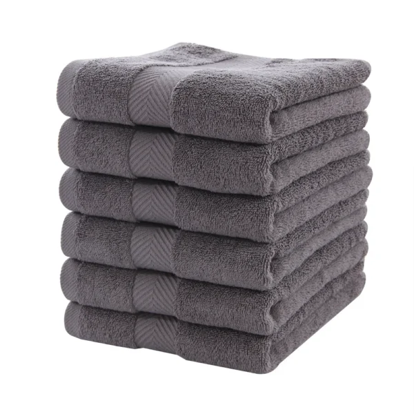 Badetuch-Set aus Bio-Baumwolle für Kinder und Erwachsene, luxuriös, weiß, grau, dick, 70 x 140 cm, 40 x 70 cm