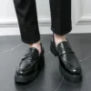 2024 neue Leder Herren dicke Sohlen Business Casual Lederschuhe ein Slipper Slipper britische Mode Herren schuhe