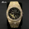 Automatische Uhr für Männer Luxus Full Ice Out Hip Hop Tourbillon Uhren Bling Diamant Gold männliche mechanische Uhr Drops hipping