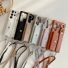 Leder Telefon Fall Für Samsung S8 S9 S10 Plus S10e S20 S21 S22 S23 Plus Ultra Halskette Lanyard Hang Strap Brieftasche karte Tasche Abdeckung 6
