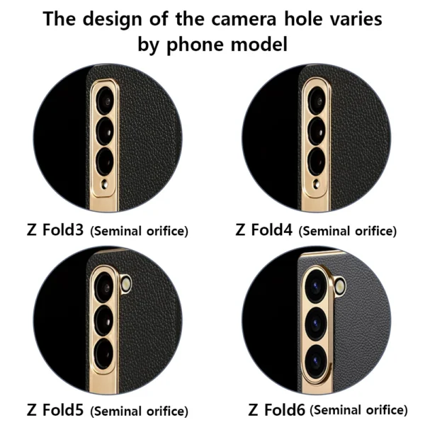 LANGSIDI Ledertasche für Samsung Galaxy Z Fold 6 5 4 3 Fold6 Fold5 Vergoldung Magnetscharnier Standabdeckung mit Spiegelfolie 2