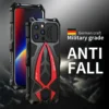 Stoßfeste Rüstungs-Metall-Telefonhülle für iPhone 13, 14, 15, 16 Pro Max, robuste Anti-Fall-Telefonabdeckung für Samsung S23 S22 S24 Ultra