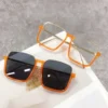 Sonnenbrille Damen 2025, Fahren, Reisen, großer quadratischer Rahmen, Luxus-Markendesign, Farbverlauf, Vintage-Sonnenbrille, Damen, Herren, Unisex 2