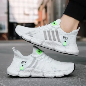 Atmungsaktives Mesh Männer Schuhe Trendy Leichte Fuß Wohnungen Plus Größe Männliche Tennis Turnschuhe Laufen Outdoor Fitness Schuhe 2024